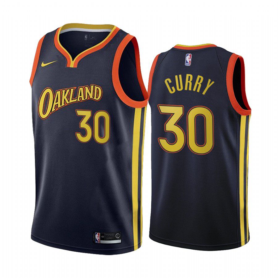 Men Golden State Warriors #30 stephen curry navy city edition oakland 2020 nba jersey->customized nba jersey->Custom Jersey